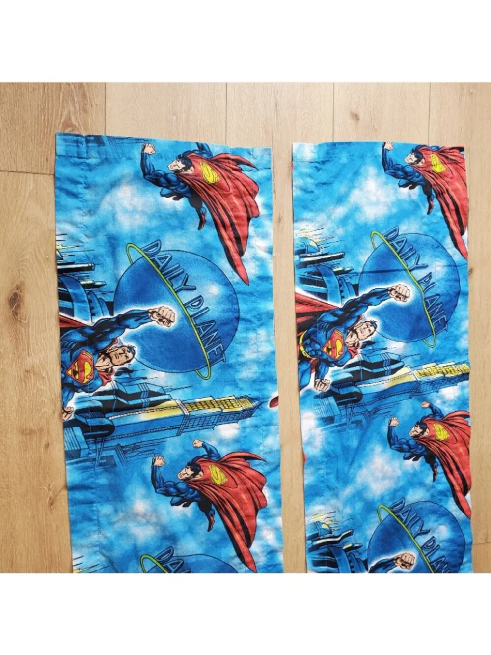 SUPERMAN Daily Planet Gotham DC Comics Window Valance Curtain Set Lot Of 2 83x16